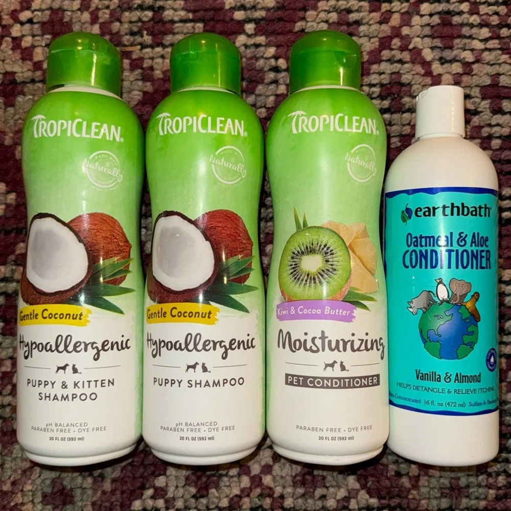 Tropiclean Earthbath Pet Dog Puppy Kitten Shampoo Conditioner Hypoallergenic Set